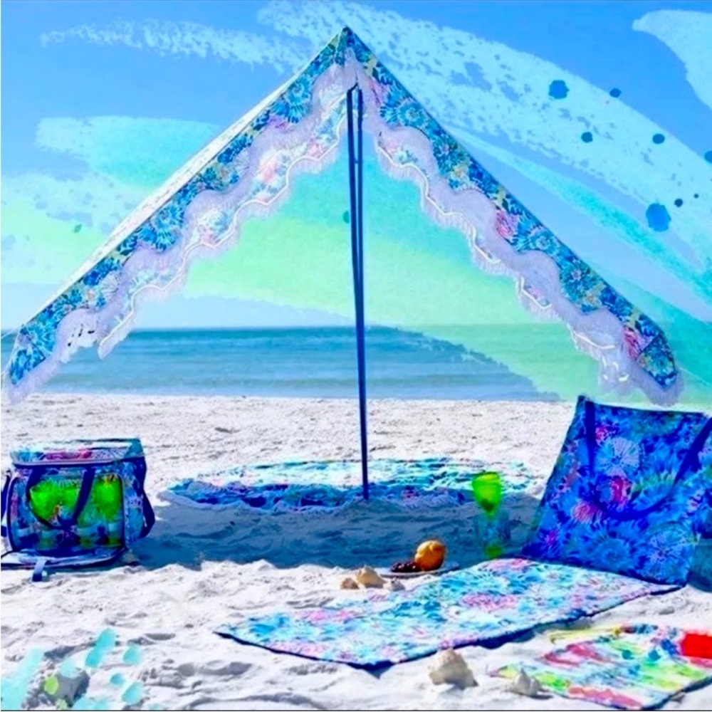 NEW Lilly Pulitzer Colorful Sun Canopy Dive In Beach Tent